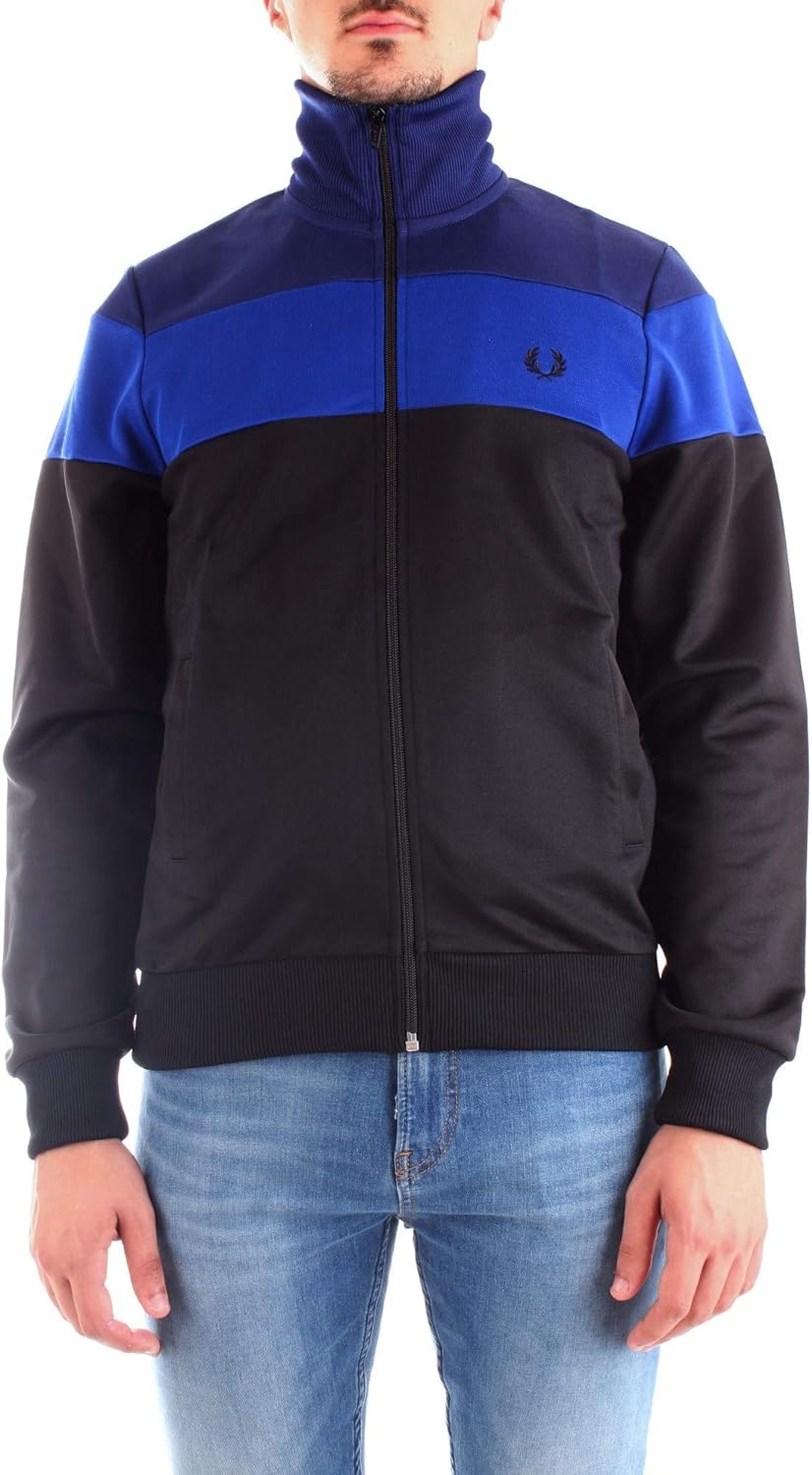 Fred Perry Fred Perry Contrast Tape Track Jacket Black / Blue