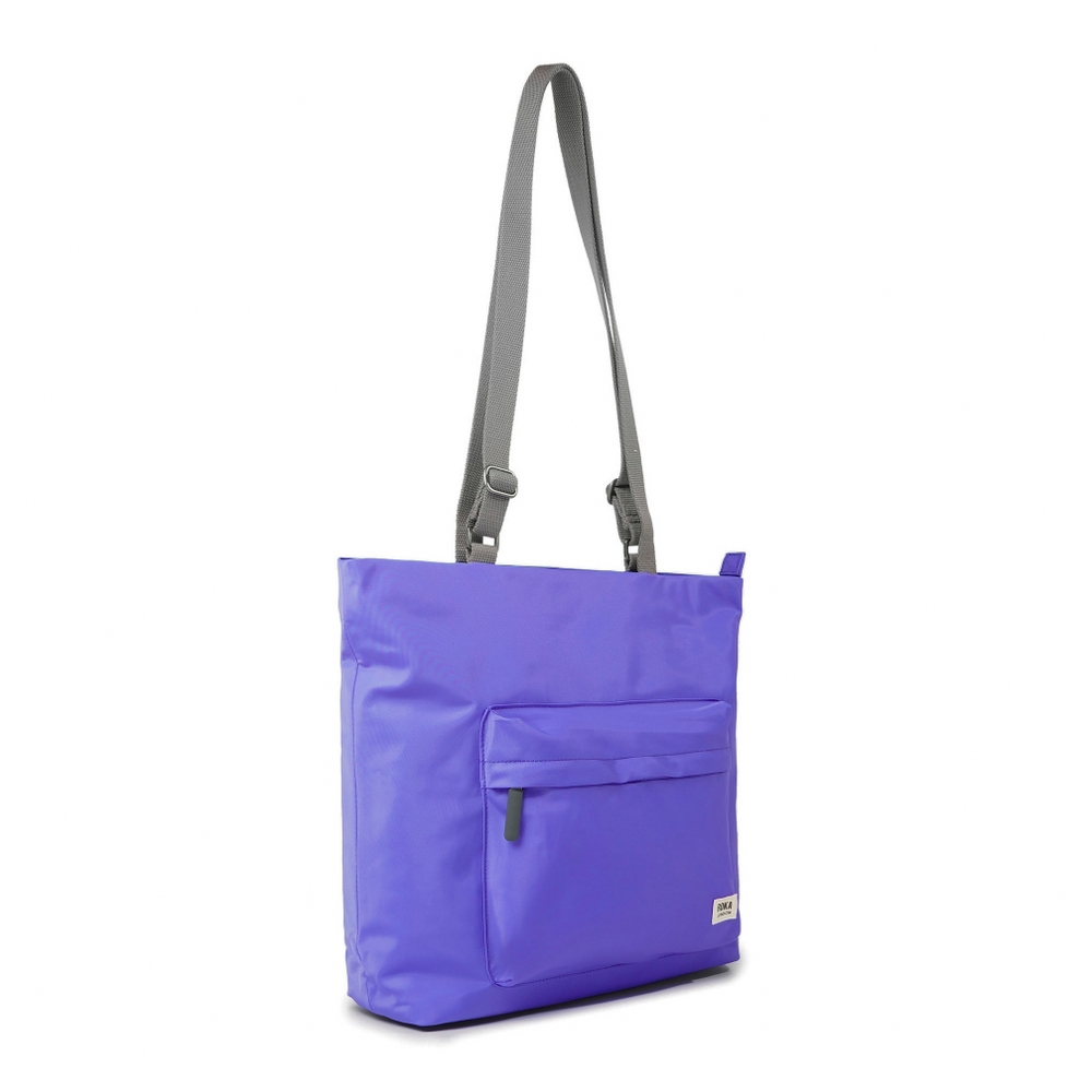 ROKA Roka London Tote Shopping Bag Trafalgar B Medium Recycled Repurposed Sustainable Nylon In Simple Purple