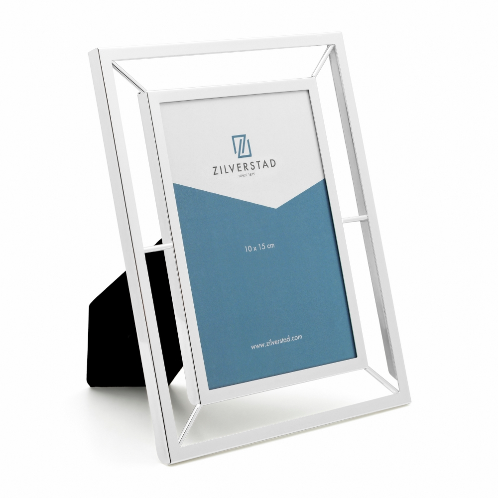 Zilverstad Holland Zilverstad Photo Frame Prisma Design In Shiny Lacquered Silver Plate Size 10x15cm