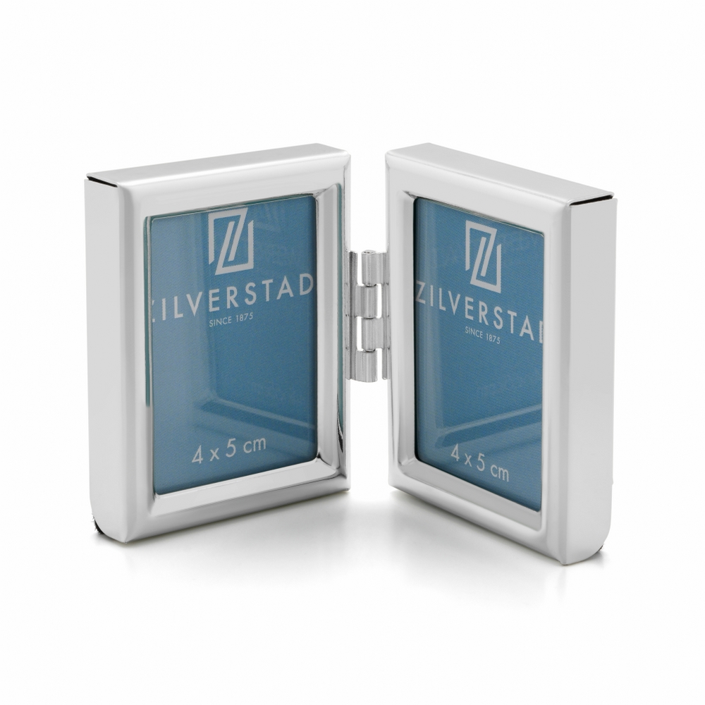 Zilverstad Holland Zilverstad Photo Frame Mini In Shiny Lacquered Silver Plate Double Each Aperture Size 4x5cm