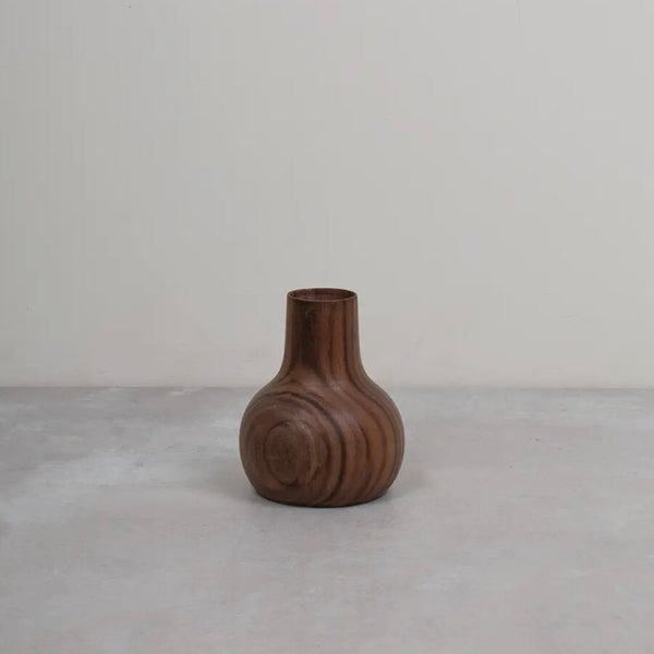 Bohemia Small Walnut Wood Bulb Vase