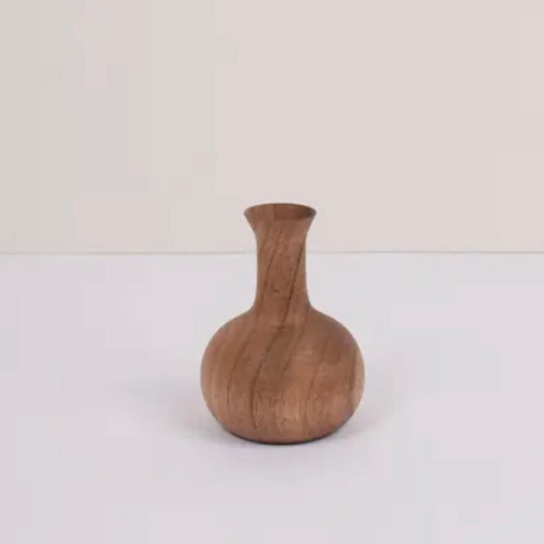Bohemia Small Walnut Wood Tube Vase