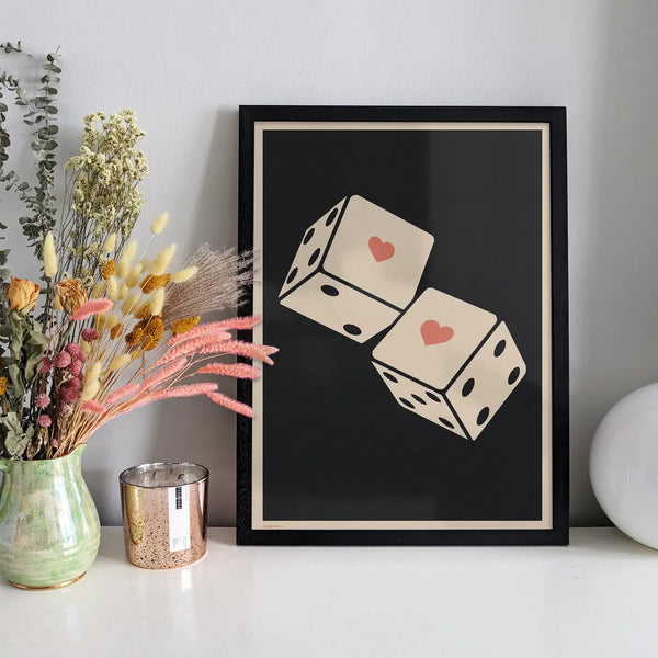 Telegramme Paper Co A3 Lucky In Love Dice Print