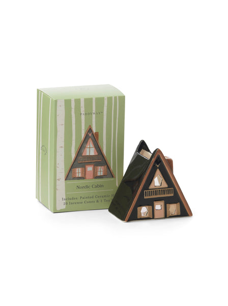 Paddywax No. 01 Nordic Cabin Style Incense & Tea Light Holder - 1 Tea Light & 20 Incense Cones
