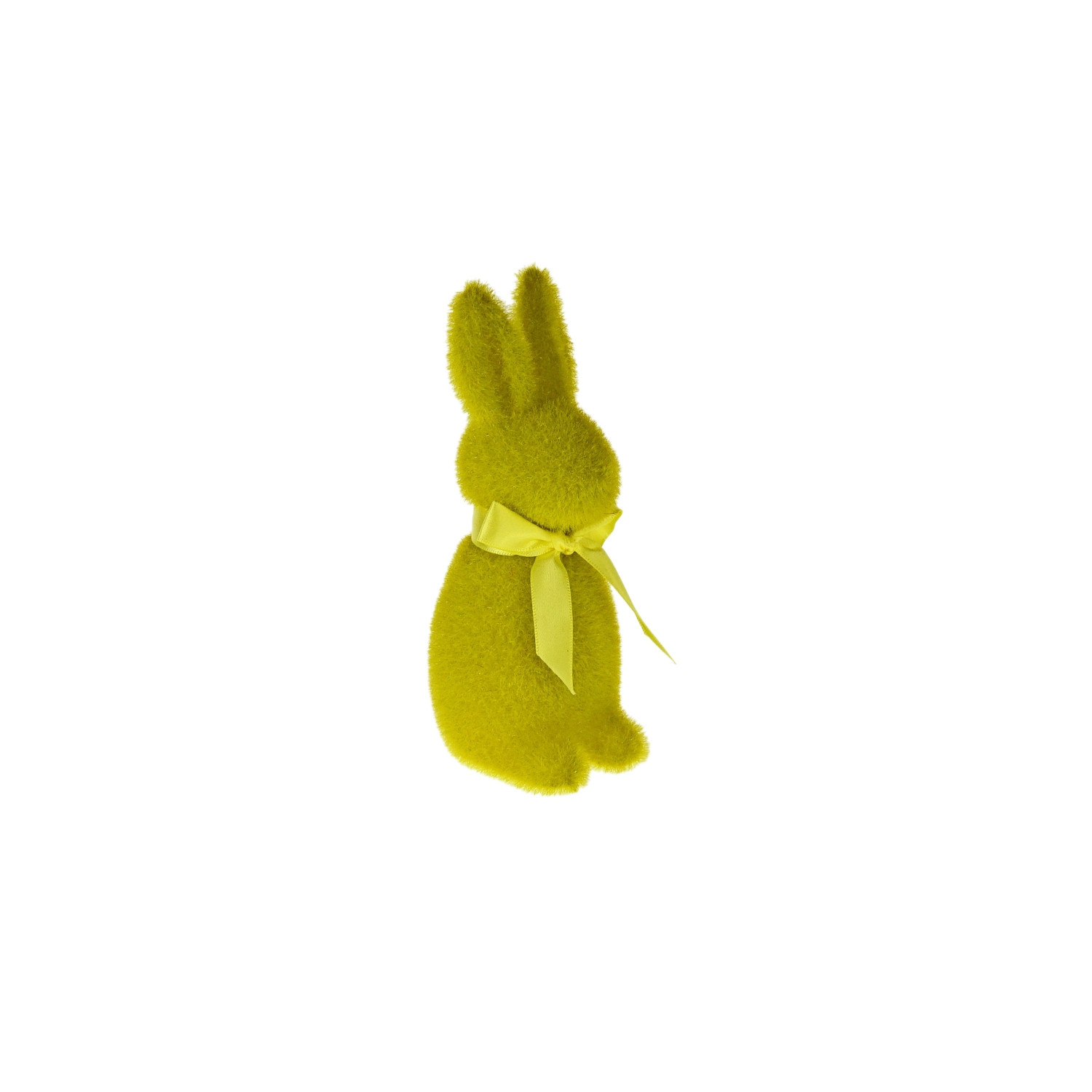 werner-voss-bright-lime-yellow-flocked-rabbit-with-bow