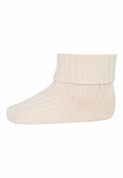 mp Denmark : Cotton Rib Baby Socks - Cream