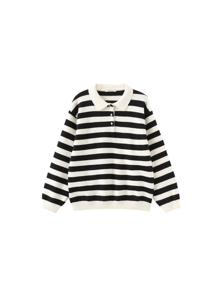 Marram Trading  Oversized Striped Polo Sweater