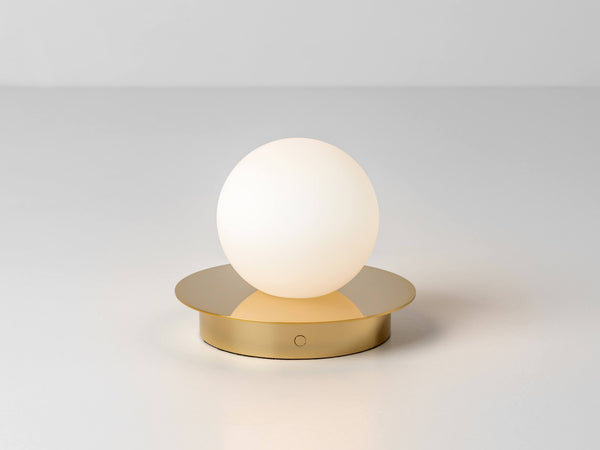Houseof Brass Opal Disk Rechargeable Table Lamp