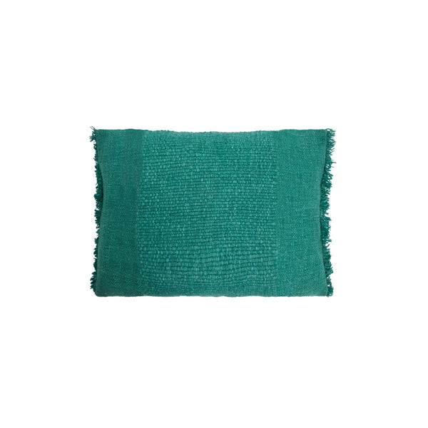 House Doctor Emerald Green 'frig' Textured Cotton Cushion Cover, 60 X 40 Cm