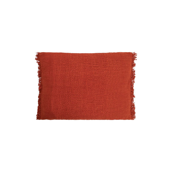 House Doctor Rust Red 'frig' Textured Cotton Cushion Cover, 60 X 40 Cm