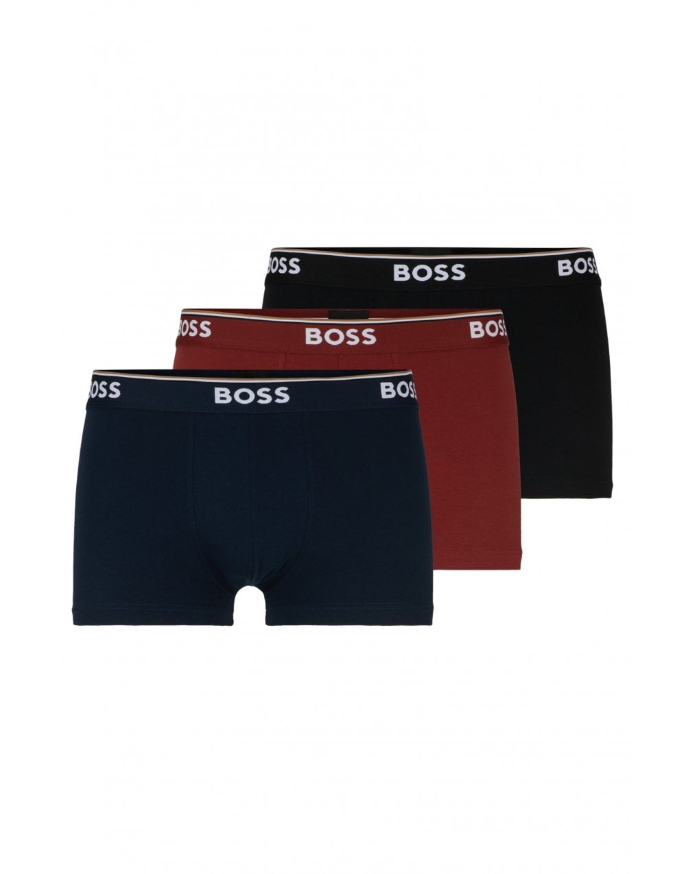 Boss Boss Trunk 3p Power Boxers Col: Black Navy & Burgundy, Size: L