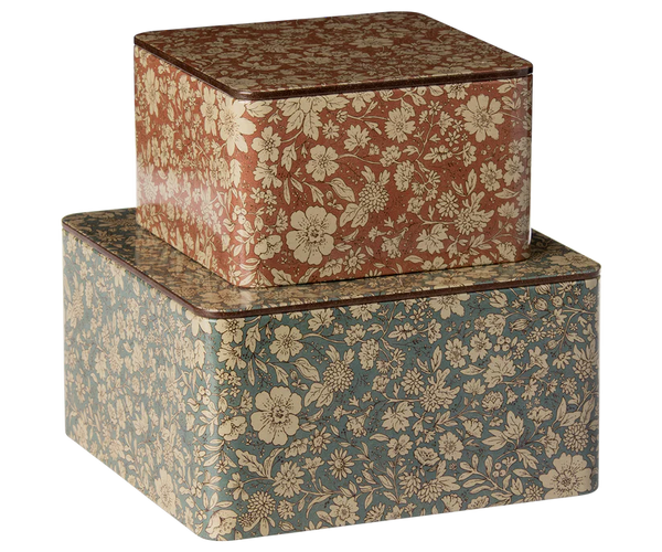 Maileg Metal Box, Blossom - 2 Pcs Set