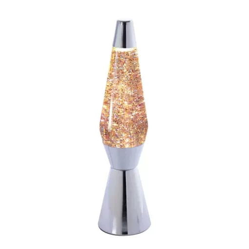 Freilka Bullet Lava Lamp with Glitter and Chrome Base