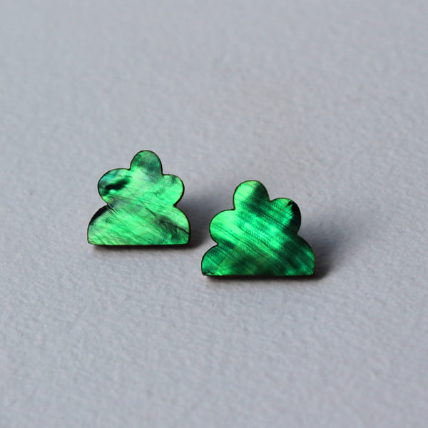 Wolf & Moon Emerald Lena Stud Earrings