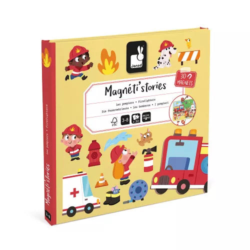 Janod : Magneti'stories - Firefighters- Magnetic Toy