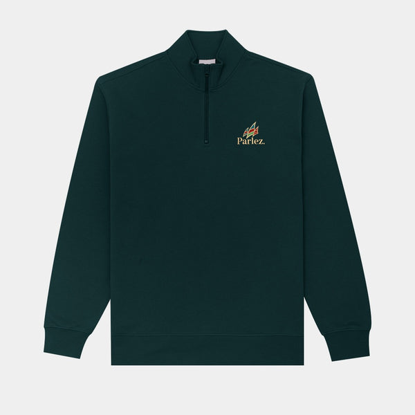 parlez-wanstead-14-zip-sweatshirt-deep-green