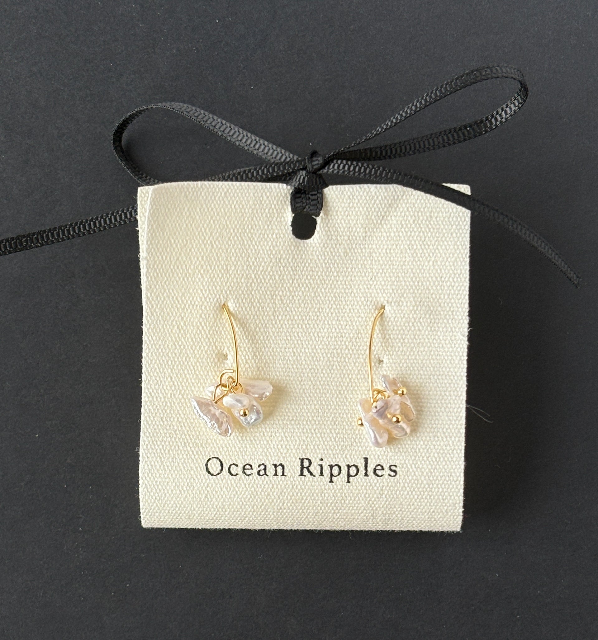 Ocean Ripples Pearl Clusters B324 Earrings