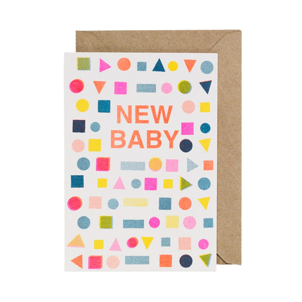 Petra Boase New Baby Card Riso Shapes