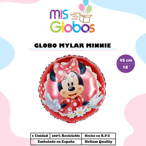 Mis Globos Red Minnie Mylar Balloon