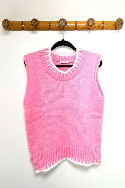 Studio  Contrast Stitch Knitted Tank Top