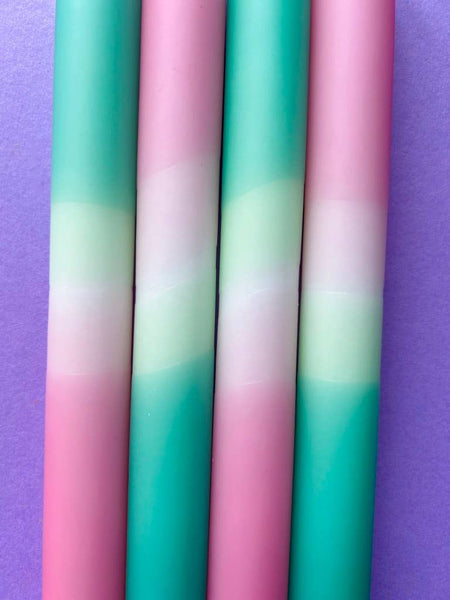 The Colour Emporium Sherbert Pop Dip Dye Dinner Candles Set Of 4