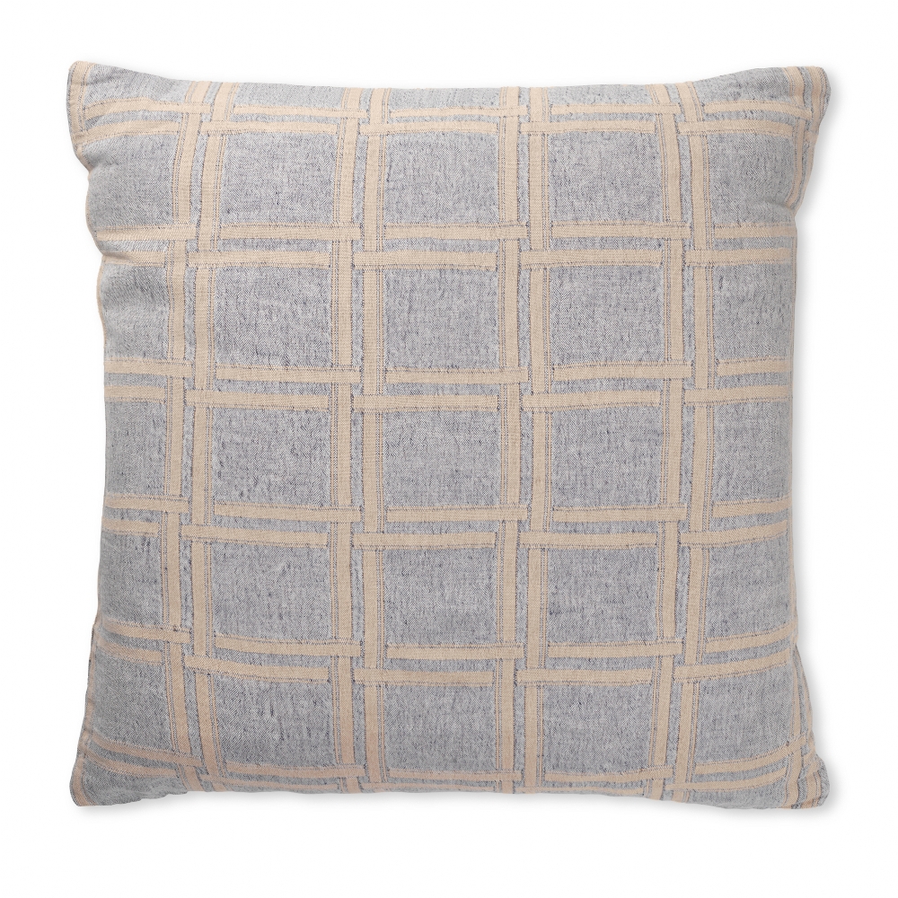 Elvang Denmark Dahlia Cushion Cover 50x50cm In Crown Blue In 80% Organic Cotton & 20% Linen