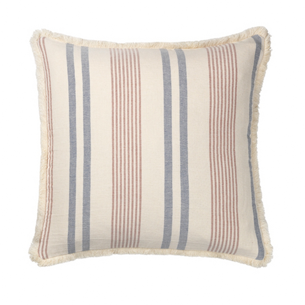 Elvang Denmark Iris Cushion Cover 50x50cm In Blue/Rusty Red In 100% Organic Cotton