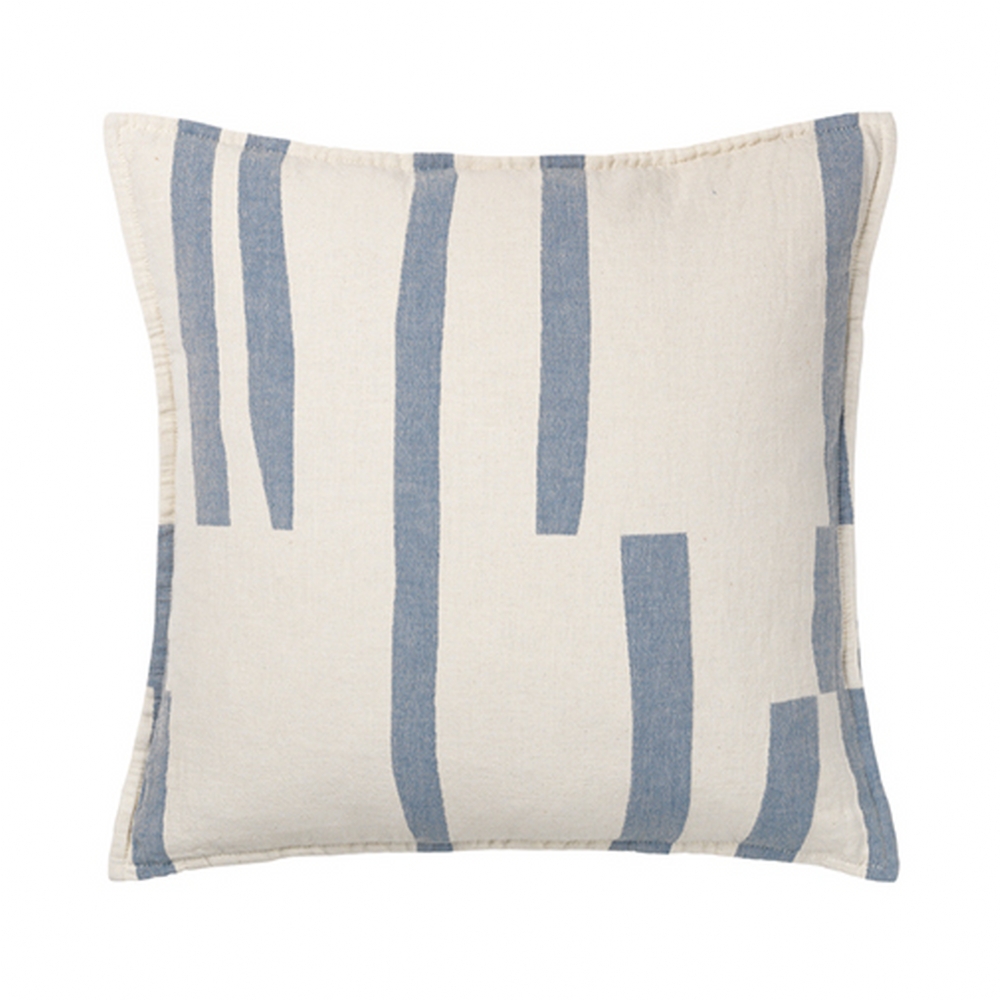Elvang Denmark Lyme Grass Cushion Cover 50x50cm In Blue In 100% Organic Cotton
