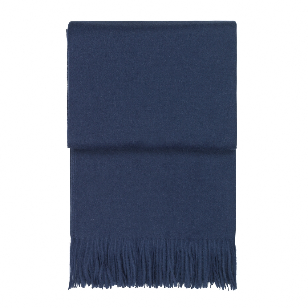 Elvang Denmark Classic Throw In Dark Blue In 50% Alpaca & 40% Sheep Wool 130x200cm