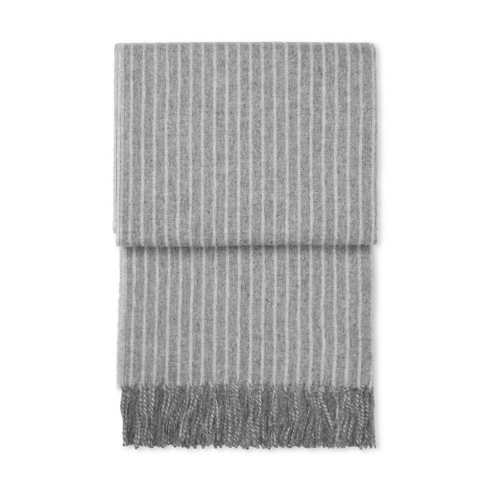 Elvang Denmark Stripes Throw In Grey In 50% Alpaca & 40% Sheep Wool 130x200cm