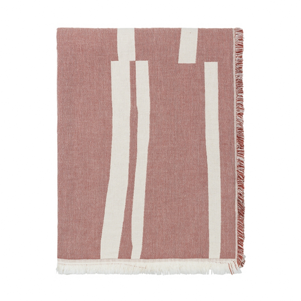 Elvang Denmark Lyme Grass Throw In Rusty Red In 100% Organic Cotton 130x180cm
