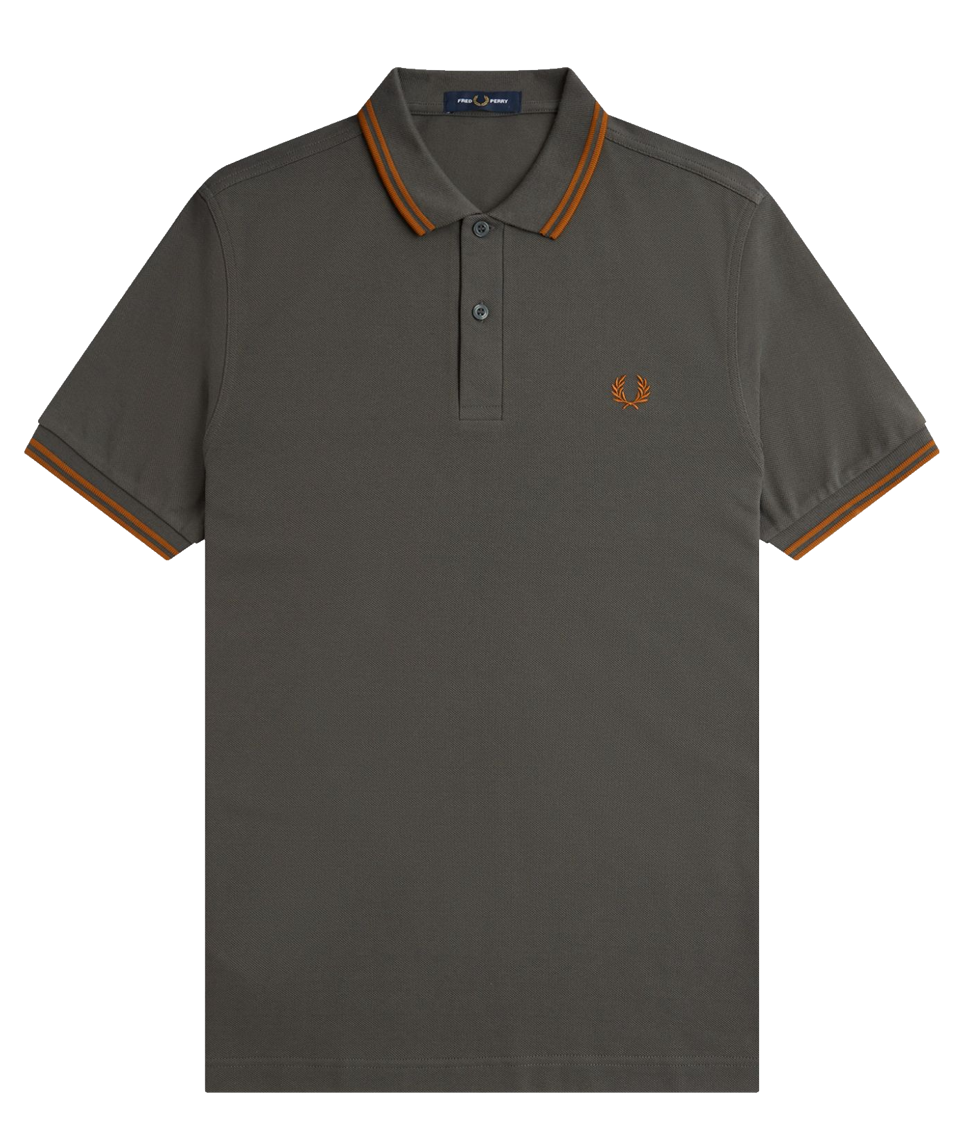 Fred Perry Slim Fit Twin Tipped Polo Field Green & Nut Flake