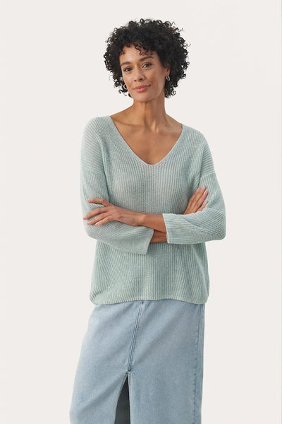 Part Two Etrona Linen Sweater In Ether
