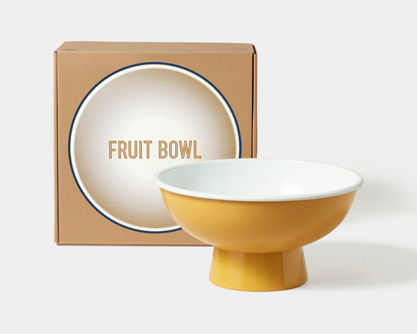 Falcon Enamelware Mustard Fruit Bowl