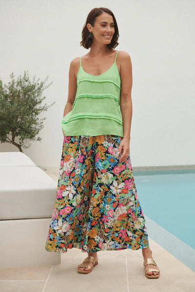 Eb & Ive Cropped Wide Floral Trousers