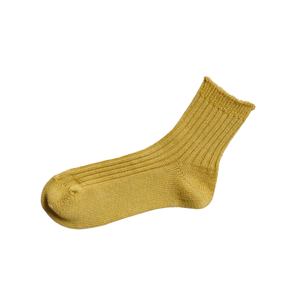 Nishiguchi Katsushita Linen Ribbed Sock Yellow