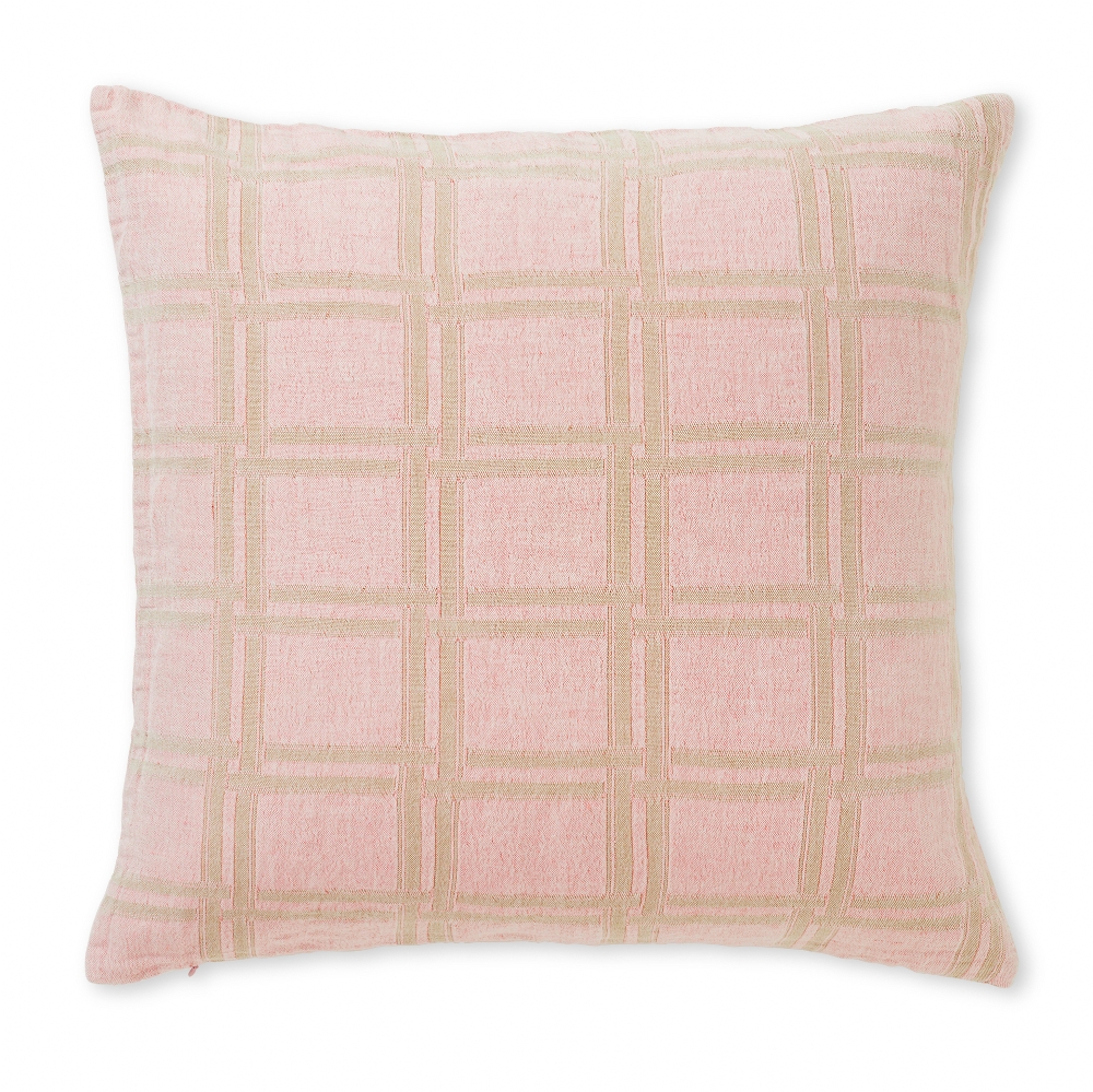 Elvang Denmark Dahlia Cushion Cover 50x50cm In Rose In 80% Organic Cotton & 20% Linen