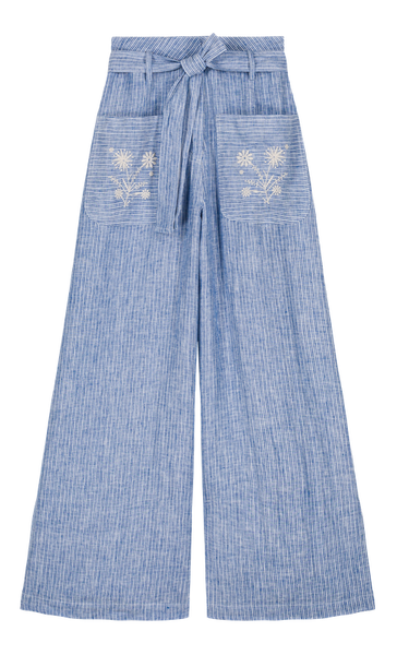 Louise Misha Virgilia Striped Embroidered Trouser