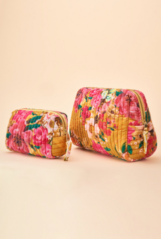 Powder Small Quilted Vanity Bag - Impressionist Floral