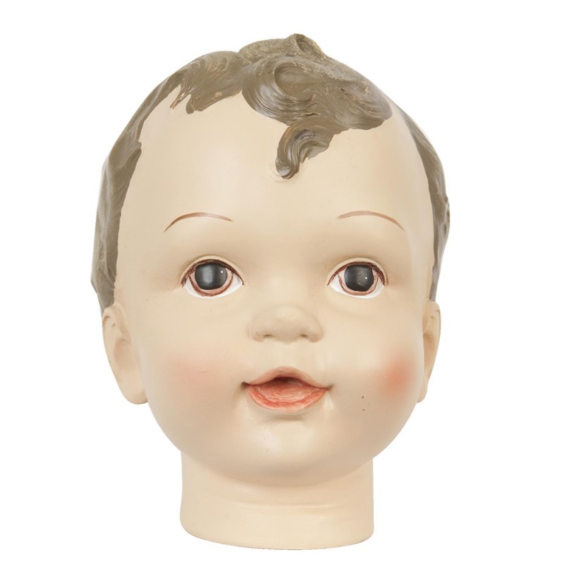 clayre & Eef Figurine Children's Head Beige Polyresin 12x10x13 cm