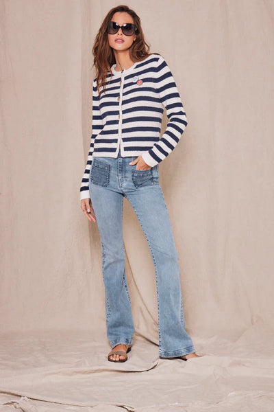 Five Jeans Five Jean “gilet” Button Through Striped Cardi