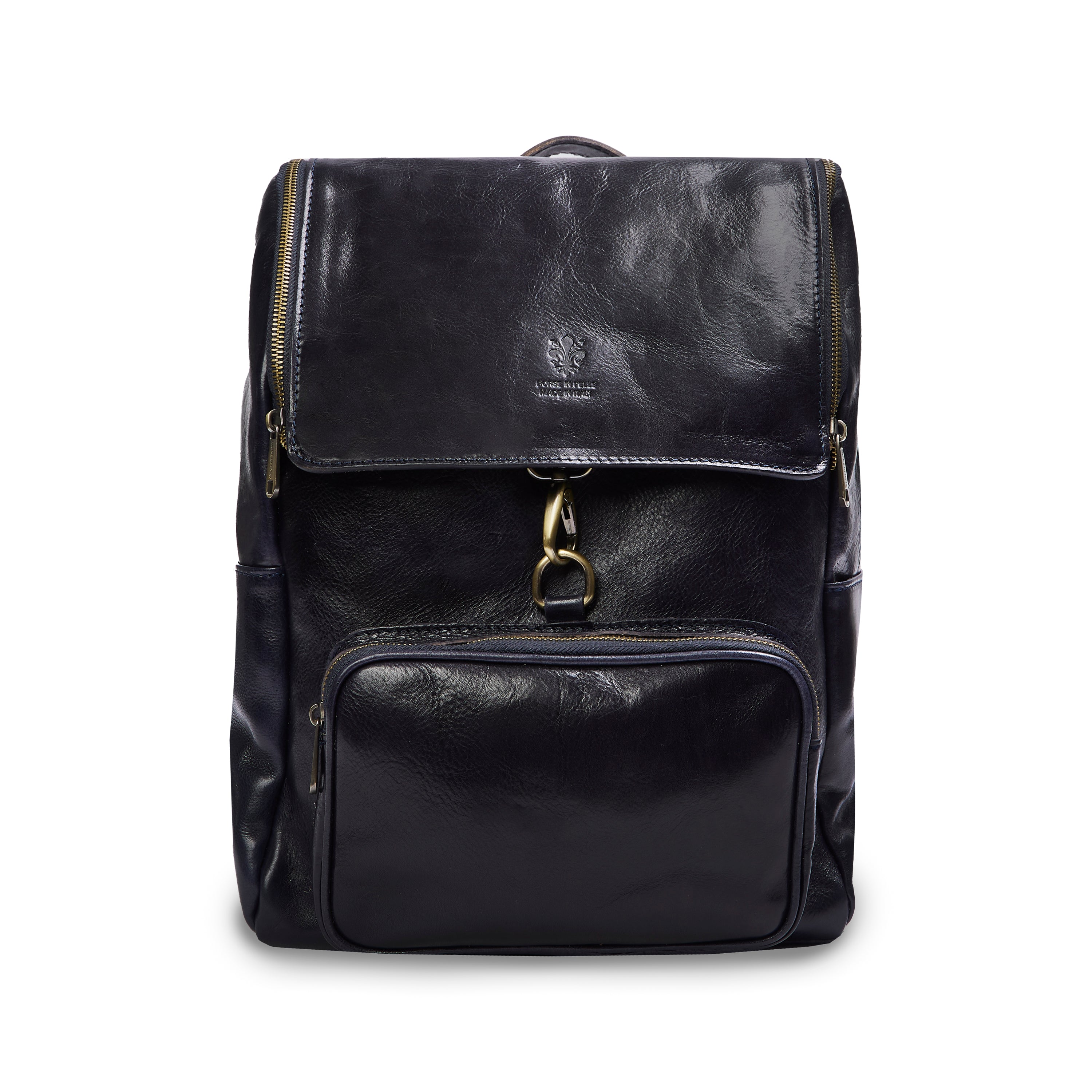 Burrows & Hare  Burrows And Hare Leather Backpack - Navy
