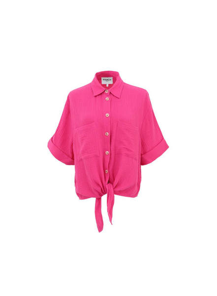 FRNCH Ebene Knot Front Shirt In Fuchsia From