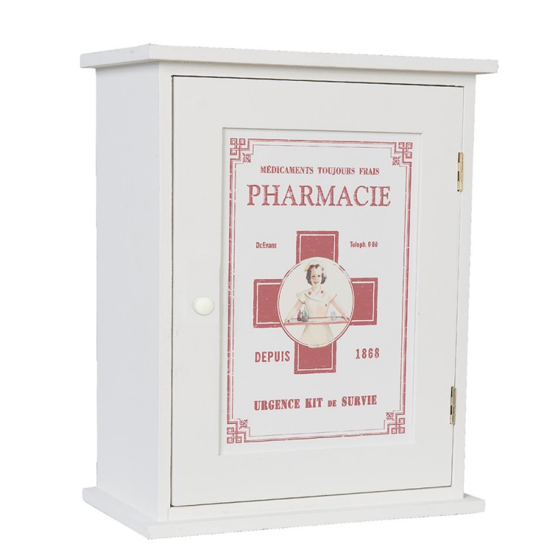 clayre & Eef  White Wood Bathroom Furniture/Medicine Cabinet