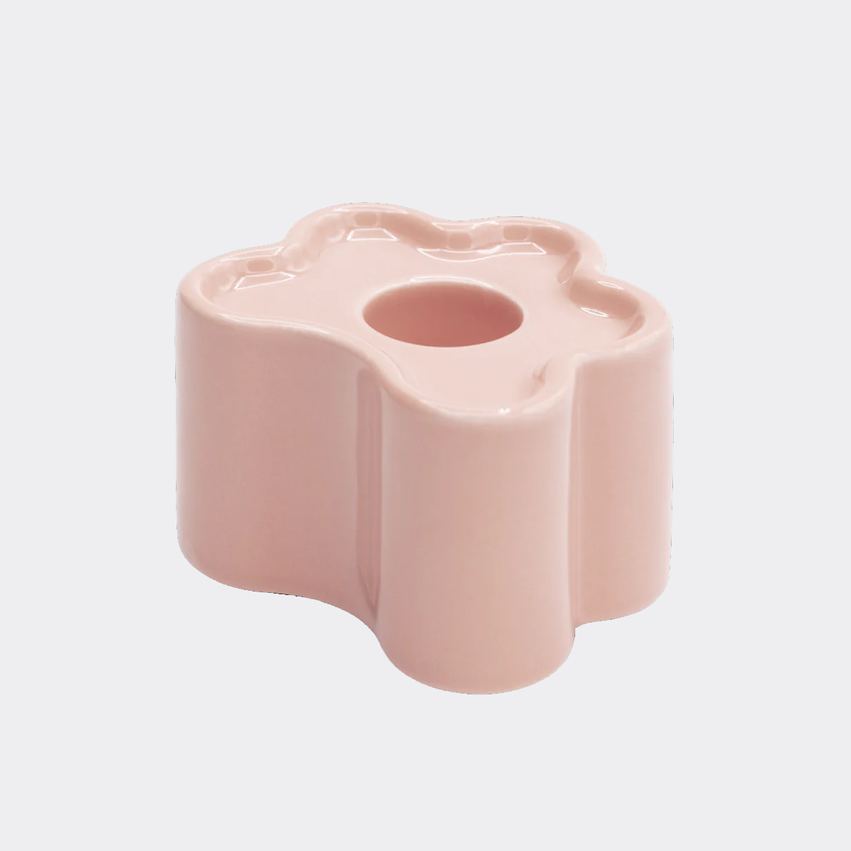 Octaevo Organic Ceramic Flora Pink Candle Holder
