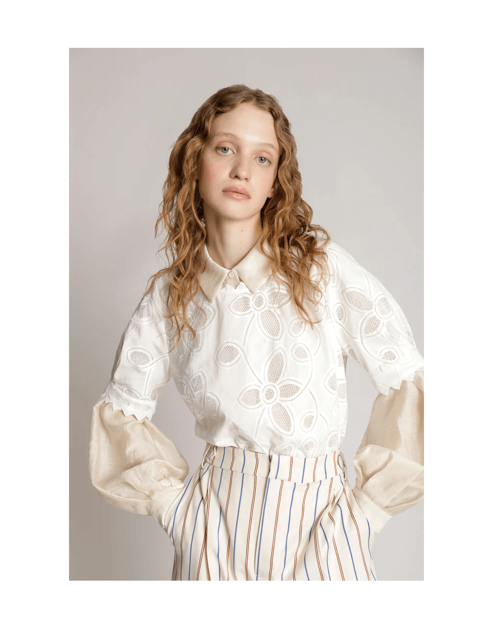 Munthe Munthe Moskva Floral Embroidered Short Sleeve Top Size: 10, Col: White