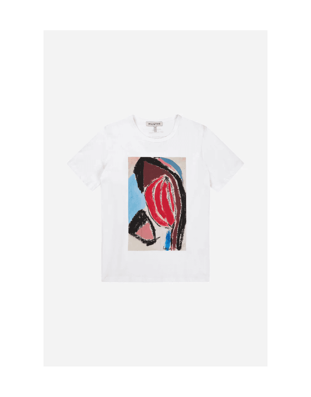 Munthe Munthe Micas Abstract Artistic T-shirt Col: White Multi, Size: 12