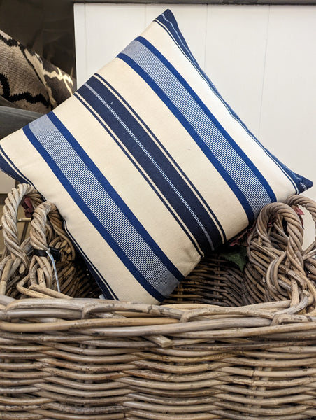 Distinctly Living Blue Stripe Cushion