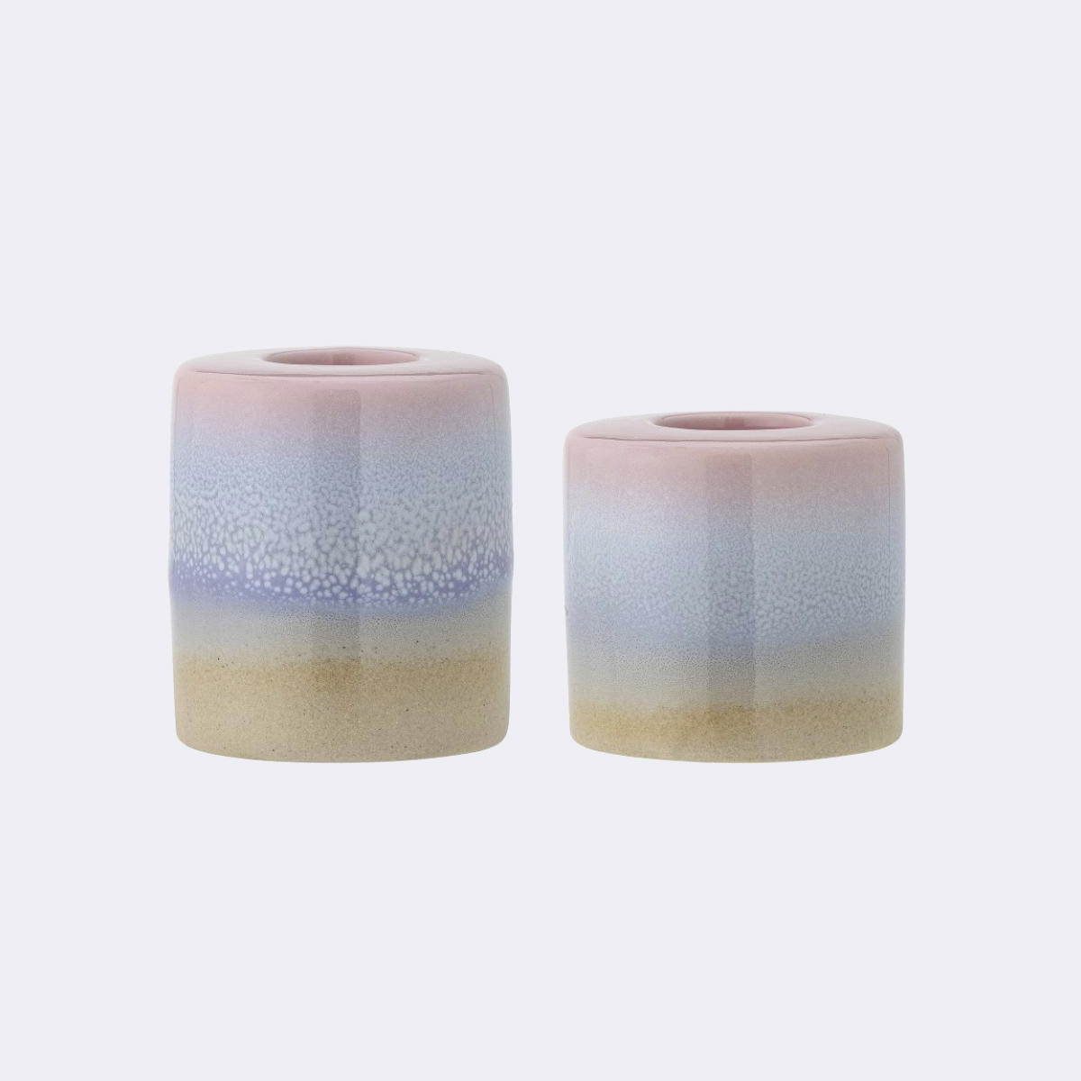 Bloomingville Pink Stoneware Safie Candle Holders - Set of 2