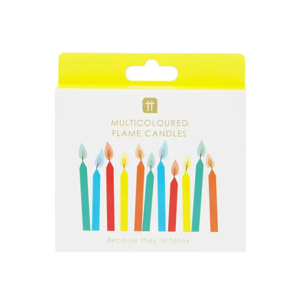 Talking Tables Coloured Flame Birthday Candles - 12 Pack